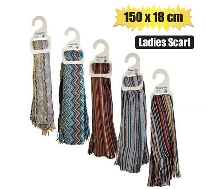 Snuggly Bits Scarf Adult 150X18cm Knitted Stripes